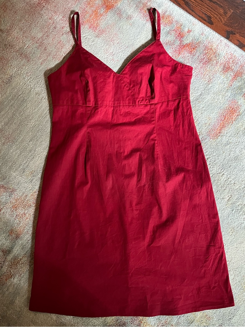 GAP cotton Women’s Red Spaghetti Strap straight sheath Dress